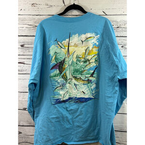 Men's Guy Harvey Long Sleeve Tee XXL Blue